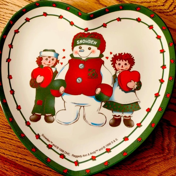 Other - Vintage Melamine Childrens Heart Plate Raggedy Ann Raggedy Andy Zak designs